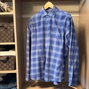 Peter Millar Blue Plaid Button-Down Shirt